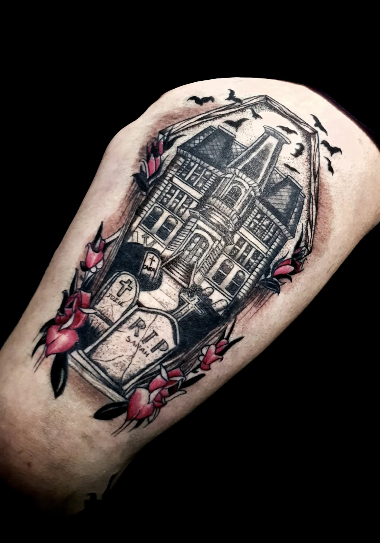 Haunted house tattoo by LS