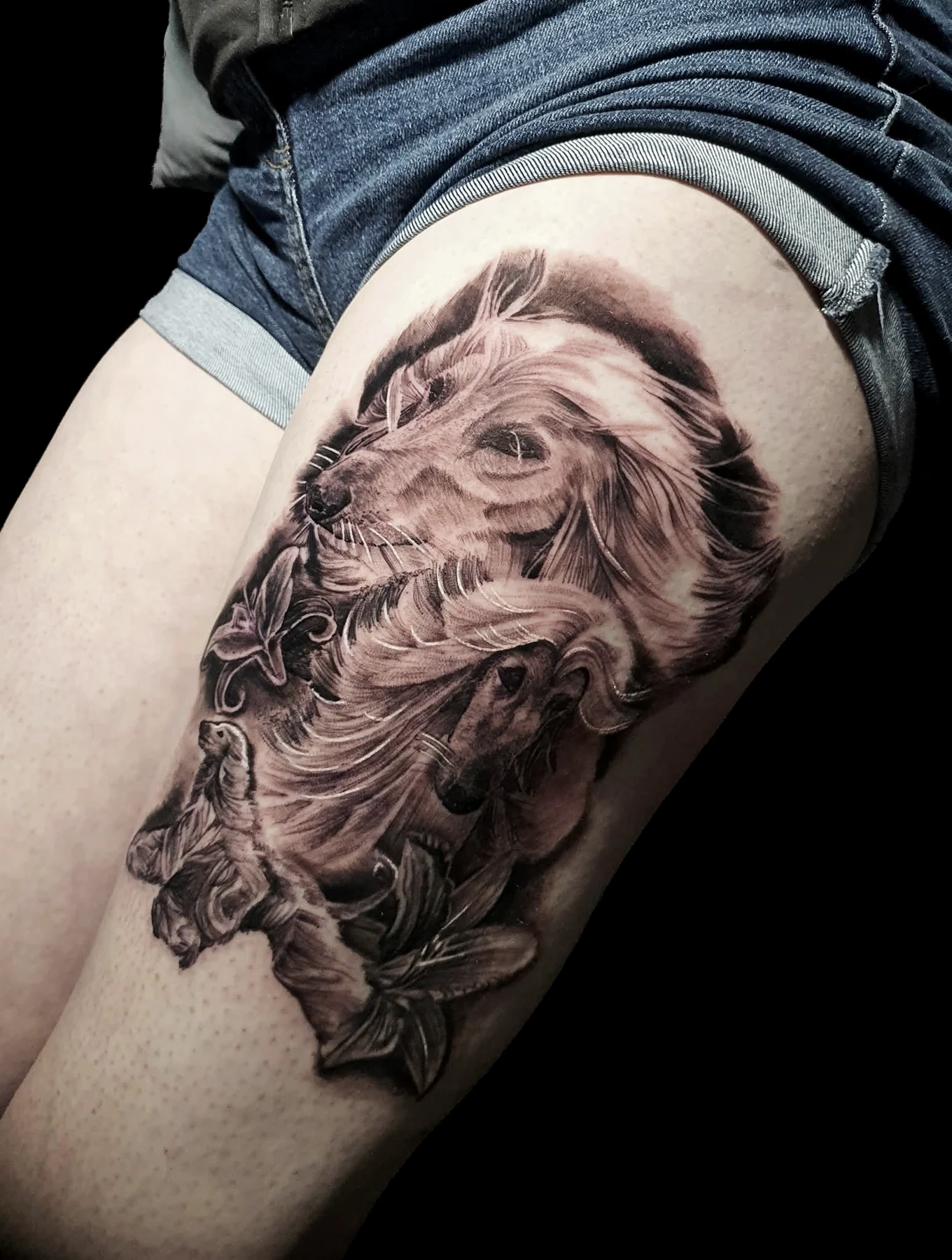 Dog portrait tattoo by LS